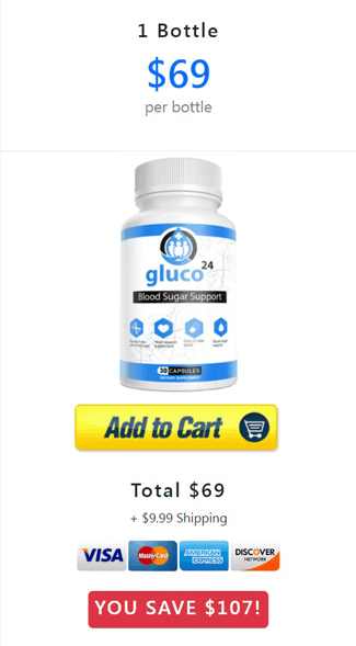 gluco24 one bottle price 